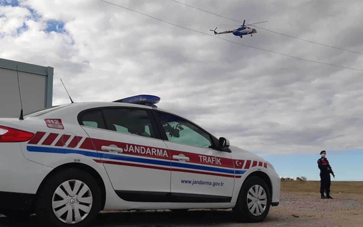 Ankara ve Çankırı'da helikopterli trafik denetimi