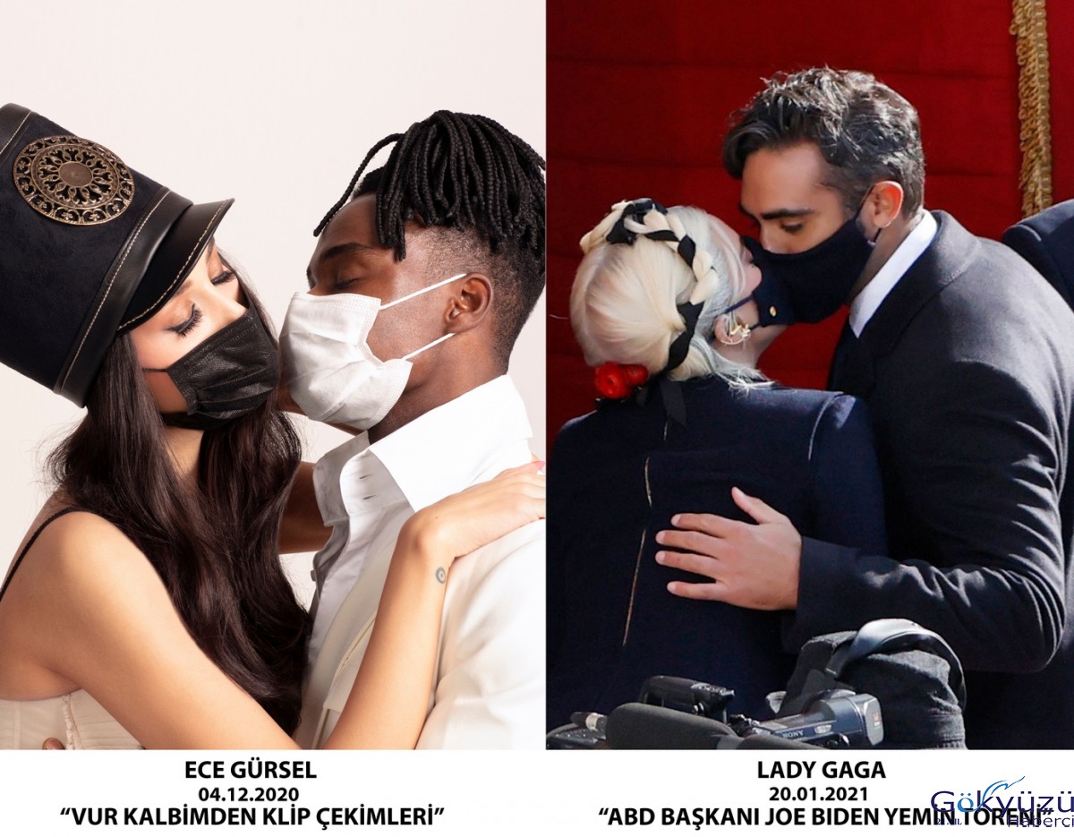 Ece Gürsel'in klipte maskeli öpüşmesi Lady Gaga'ya ilham oldu