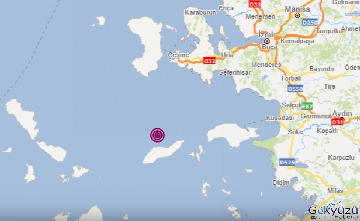 Ege Denizi'nde 4.3 büyüklüğünde deprem